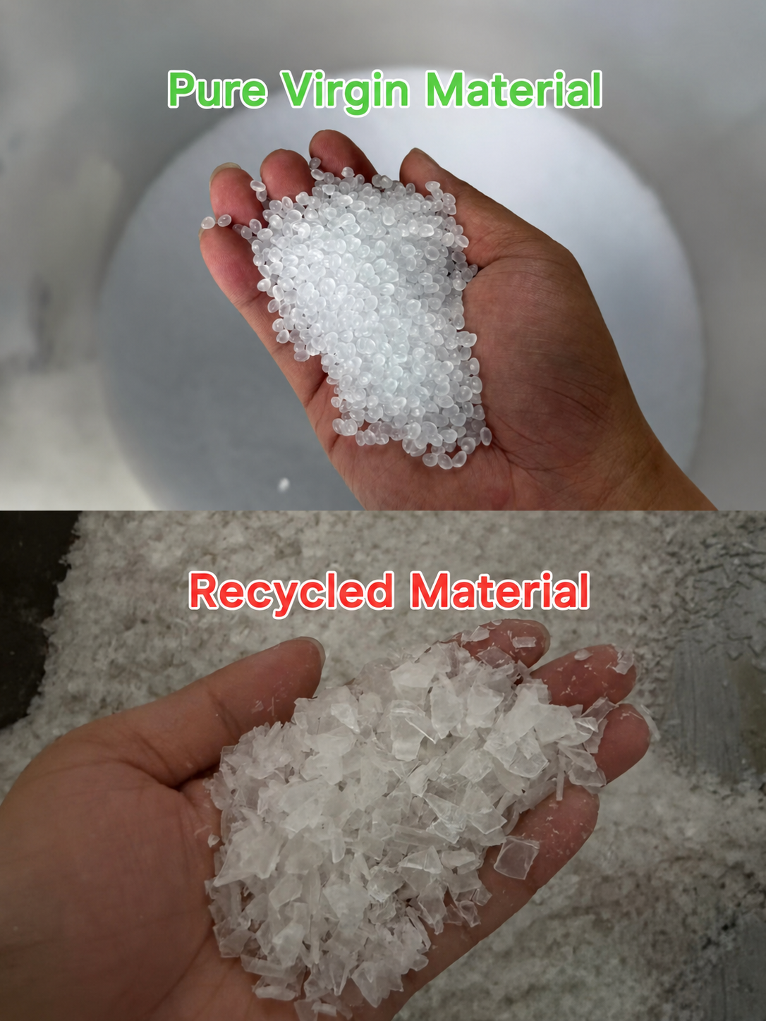 Virgin vs recycled filament material comparison for wholesale buyers