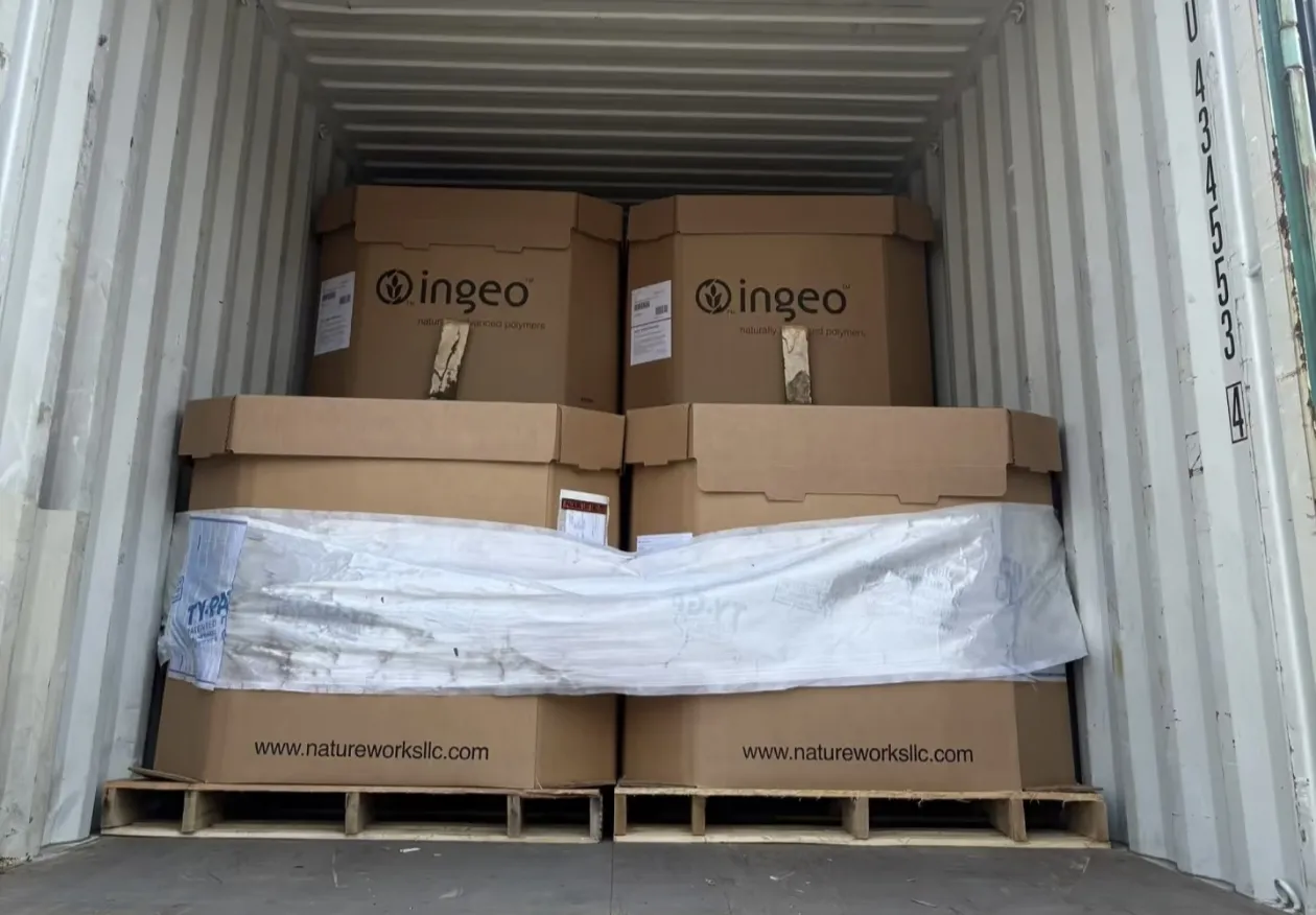 Ingeo virgin PLA resin shipment for bulk filament manufacturing