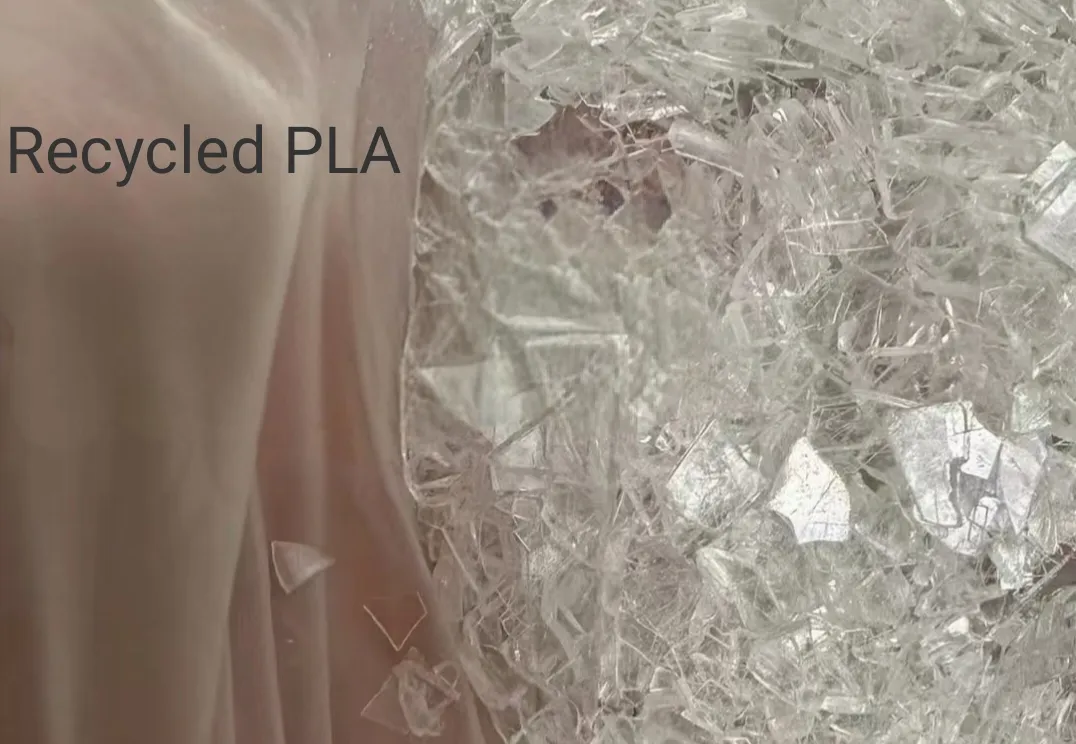 Recycled PLA feedstock before sorting and filament extrusion