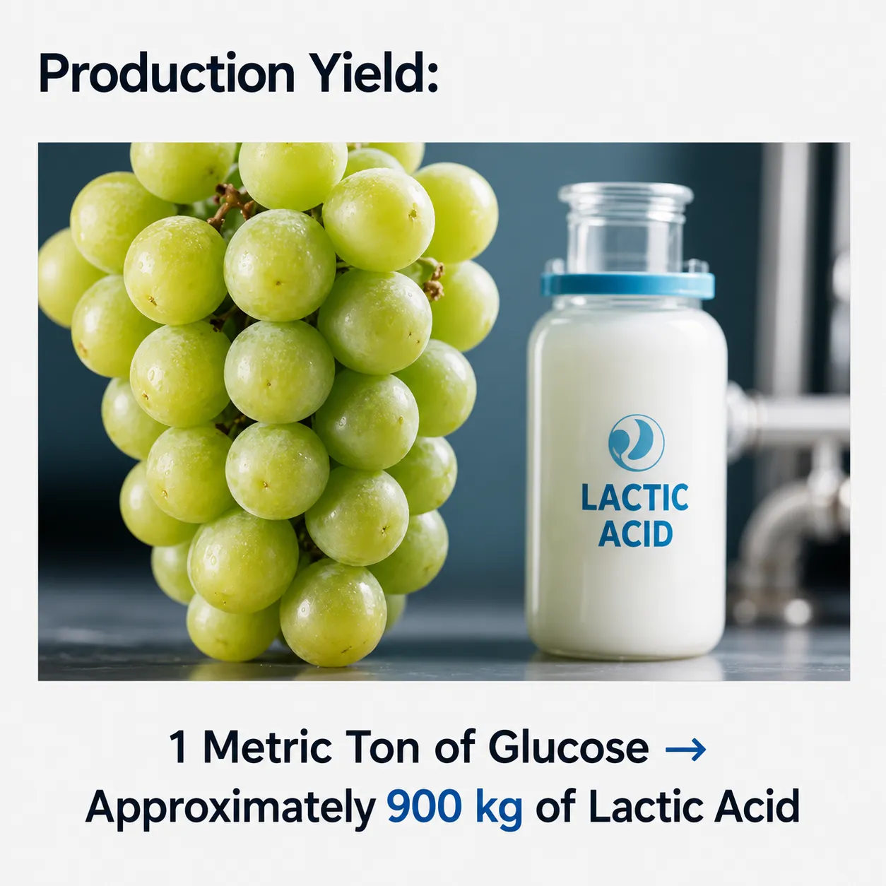 Lactic acid production yield affecting PLA filament raw material cost